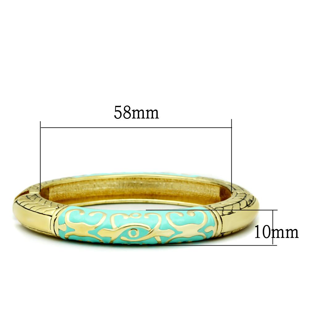 LO2128 - Flash Gold White Metal Bangle with Epoxy in No Stone-1