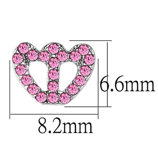 LO3231 - Rhodium Brass Earrings with Top Grade Crystal in Rose-1
