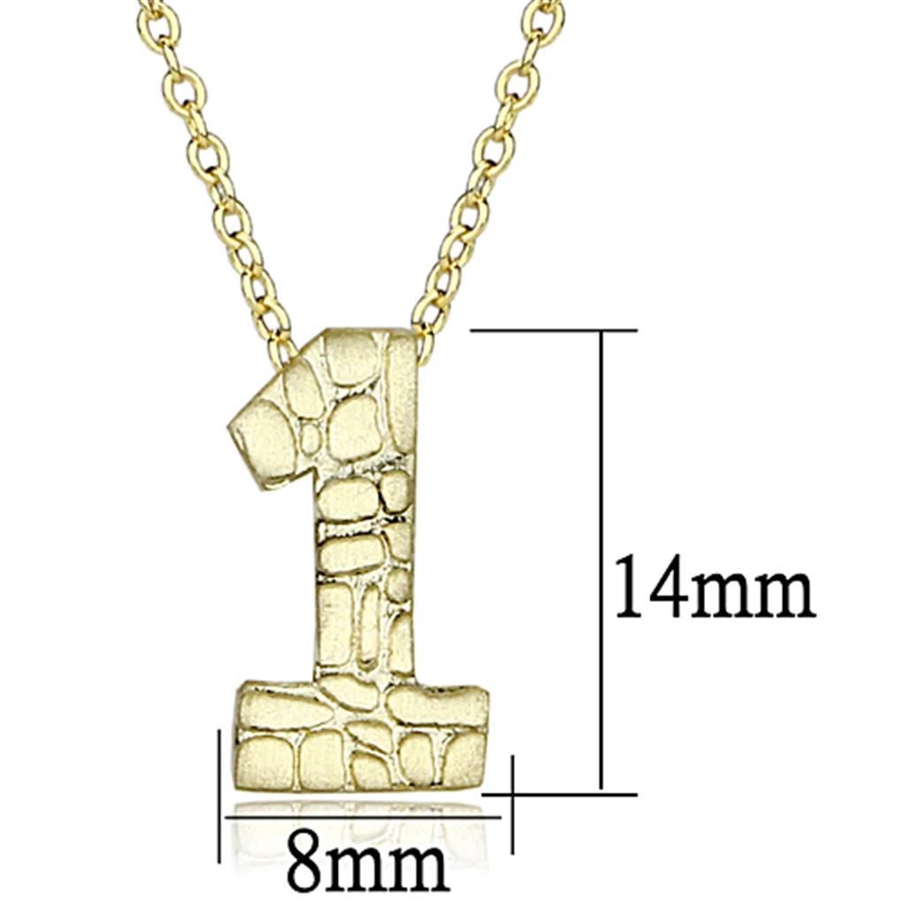LO3460 - Flash Gold Brass Chain Pendant with Top Grade Crystal in Clear-2