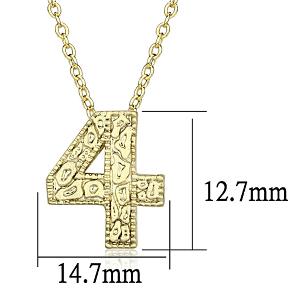 LO3462 - Flash Gold Brass Chain Pendant with Top Grade Crystal in Clear-2