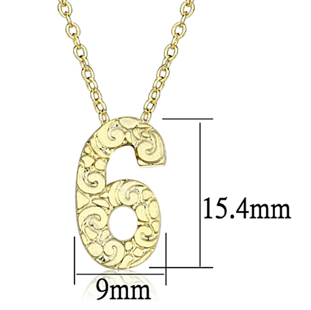 LO3463 - Flash Gold Brass Chain Pendant with Top Grade Crystal in Clear-2