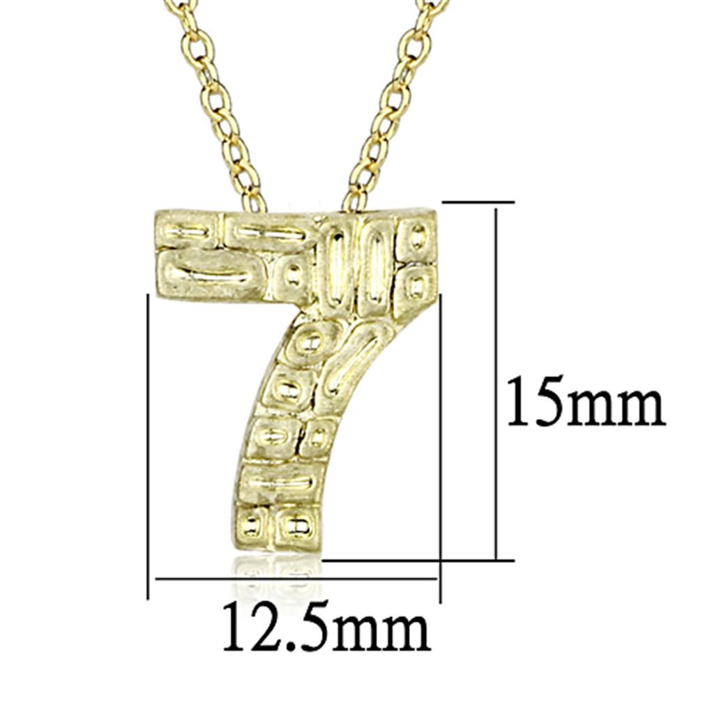 LO3464 - Flash Gold Brass Chain Pendant with Top Grade Crystal in Clear-2