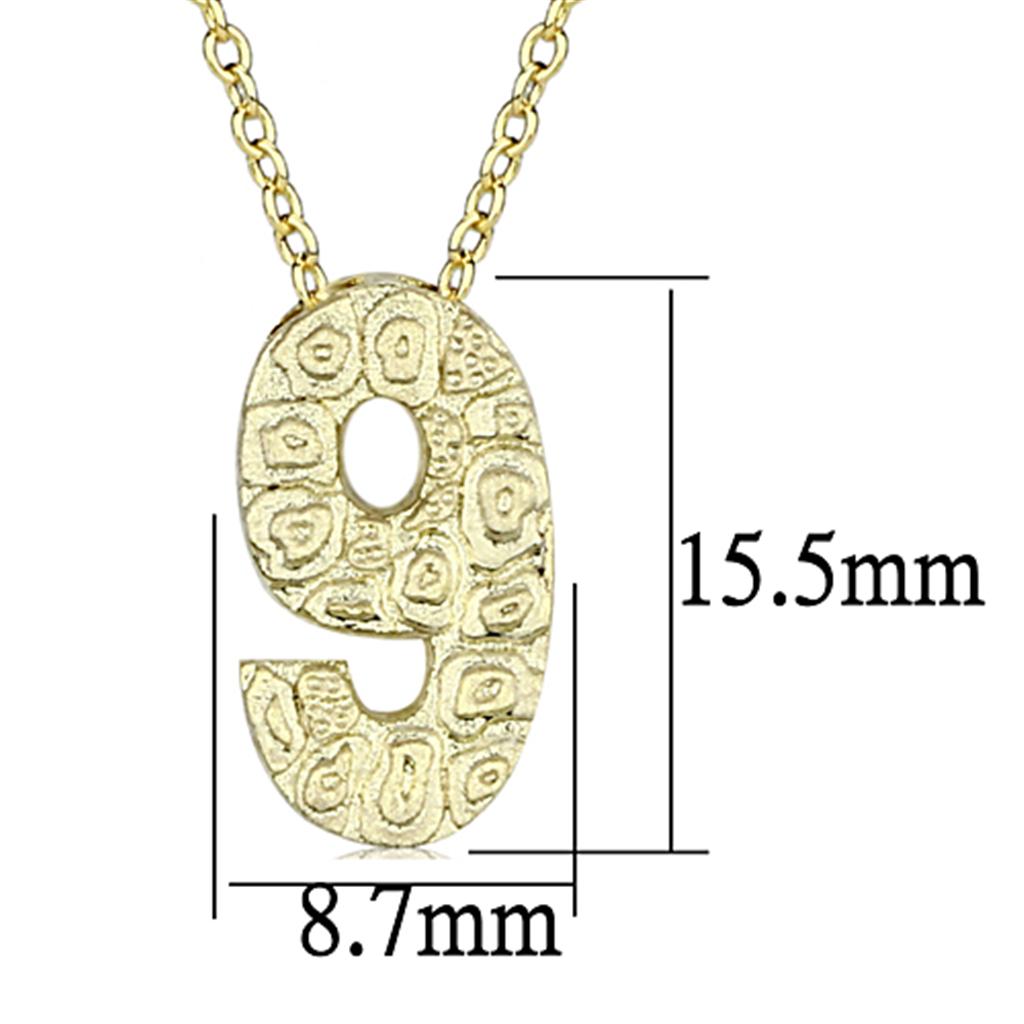 LO3465 - Flash Gold Brass Chain Pendant with Top Grade Crystal in Clear-2