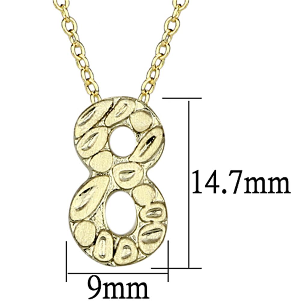 LO3466 - Flash Gold Brass Chain Pendant with Top Grade Crystal in Clear-2