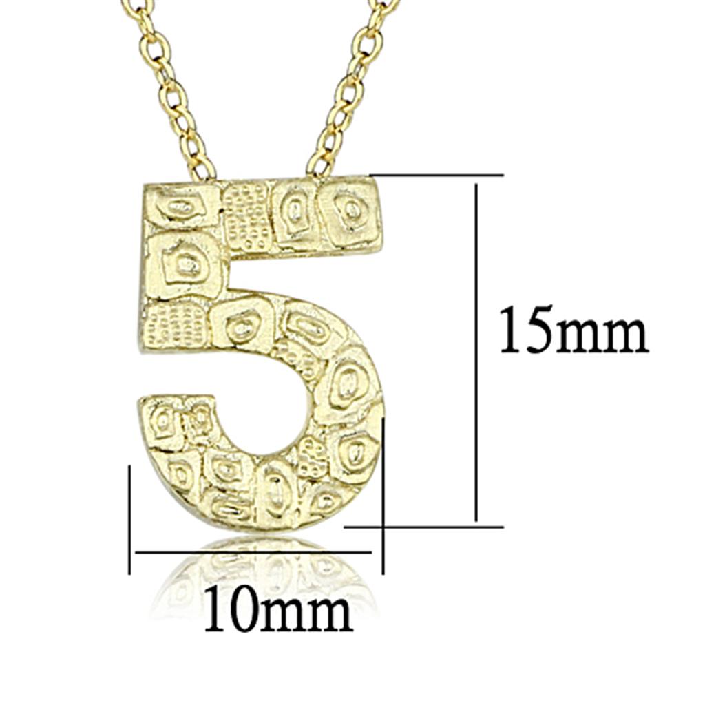 LO3468 - Flash Gold Brass Chain Pendant with Top Grade Crystal in Clear-2