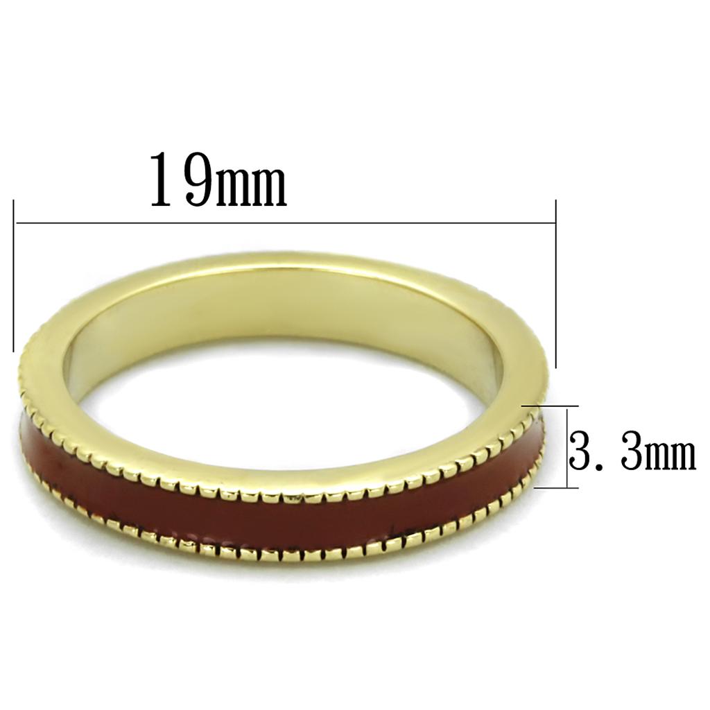 LO3551 - Gold Brass Ring with Epoxy in Brown-1