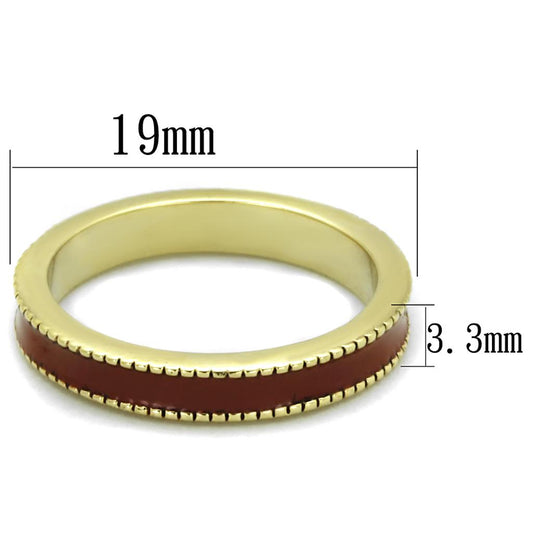 LO3551 - Gold Brass Ring with Epoxy in Brown-1