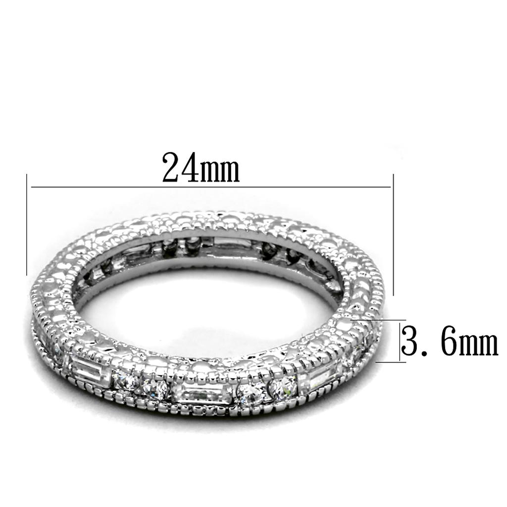LO3558 - Rhodium Brass Ring with AAA Grade CZ in Clear-1