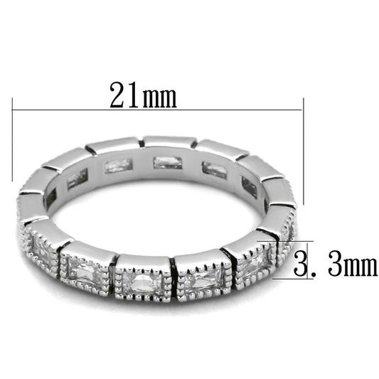 LO3559 - Rhodium Brass Ring with AAA Grade CZ in Clear-1