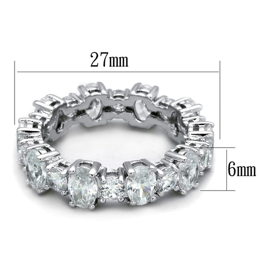 LO3561 - Rhodium Brass Ring with AAA Grade CZ in Clear-1