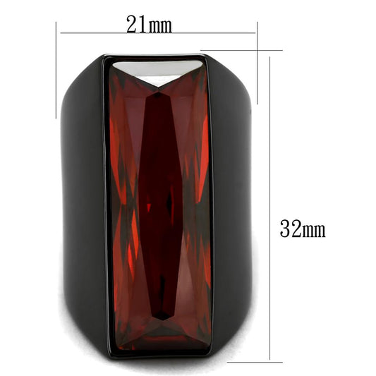 LO3592 - TIN Cobalt Black Brass Ring with Top Grade Crystal in Siam-1