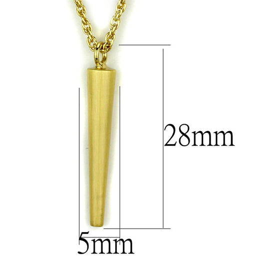 LO3710 - Gold & Brush Brass Chain Pendant with No Stone-1