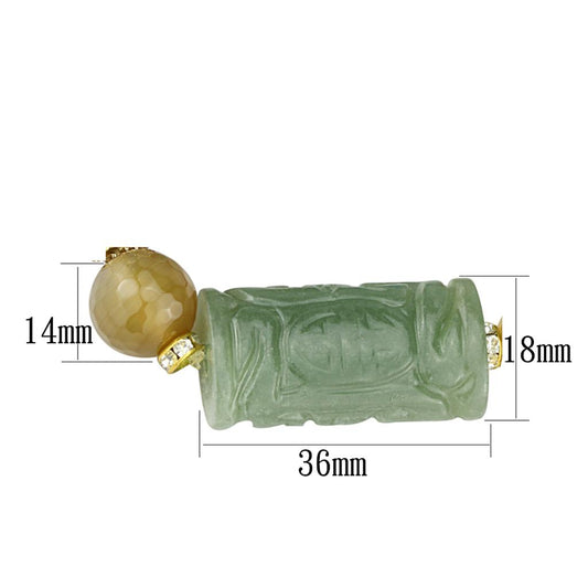 LO3785 - Gold White Metal Bracelet with Synthetic Onyx in Multi Color-1