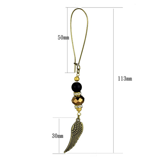 LO3809 - Antique Copper White Metal Earrings with Synthetic Synthetic Stone in Multi Color-1