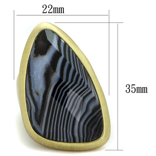 LO3882 - Antique Copper Brass Ring with Synthetic Onyx in Jet-1