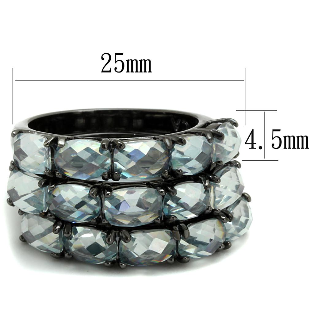 LO3929 - TIN Cobalt Black Brass Ring with Top Grade Crystal in Black Diamond-1