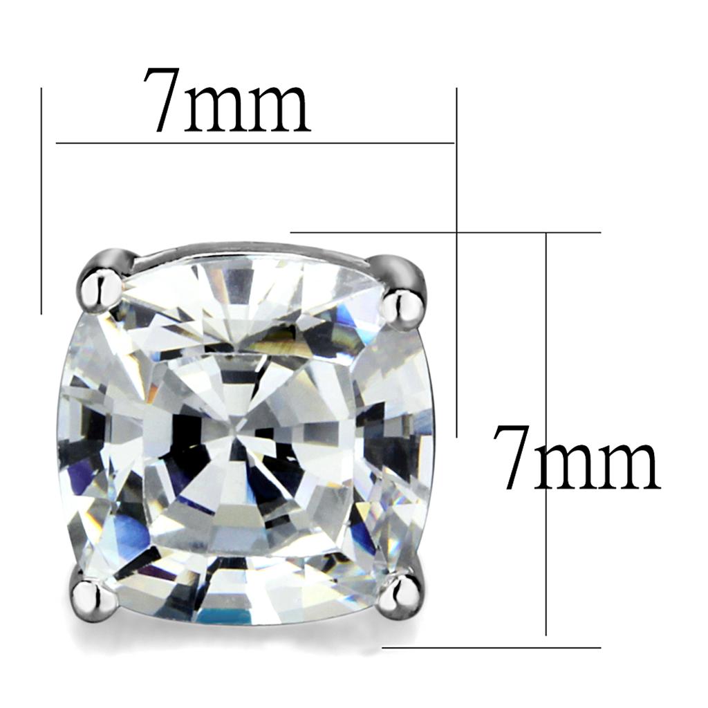 LO3948 - Rhodium Brass Earrings with AAA Grade CZ in Clear-1