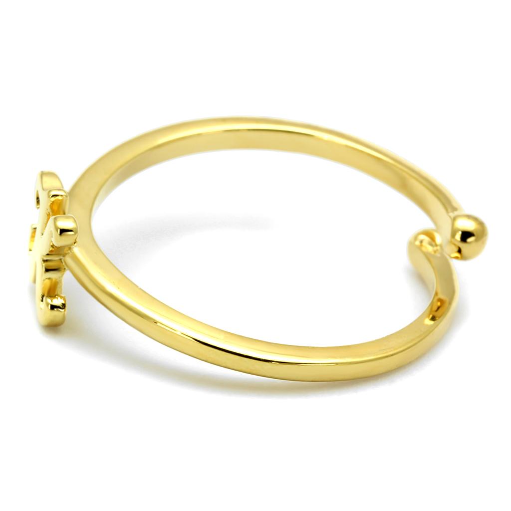 LO4024 - Flash Gold Brass Ring with No Stone-2