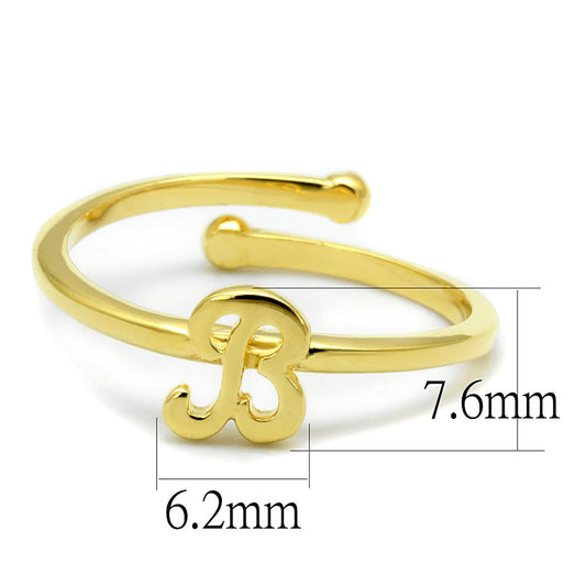 LO4026 - Flash Gold Brass Ring with No Stone-1