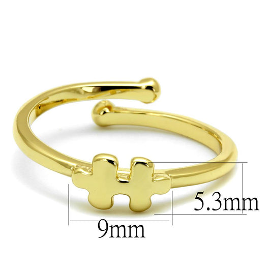 LO4028 - Flash Gold Brass Ring with No Stone-1