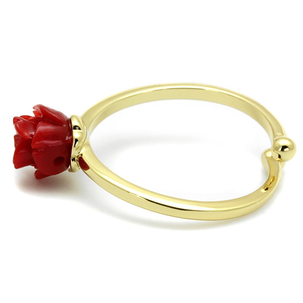 LO4058 - Flash Gold Brass Ring with Synthetic Synthetic Stone in Siam-2