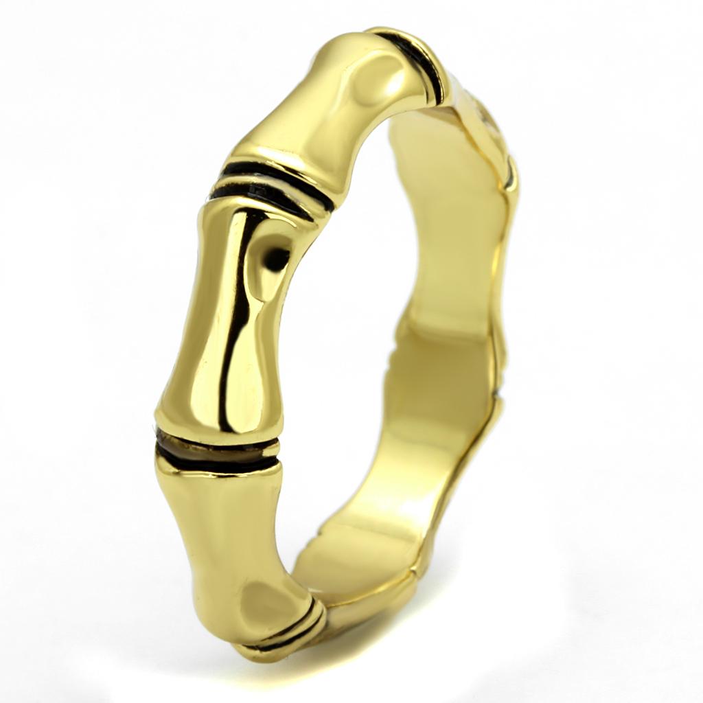 LO4099 - Gold Brass Ring with Epoxy in Jet-2