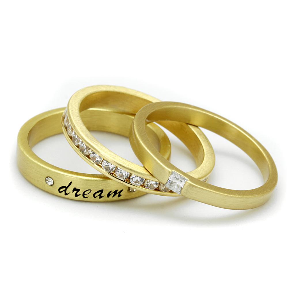LO4114 - Gold Brass Ring with AAA Grade CZ in Clear-3
