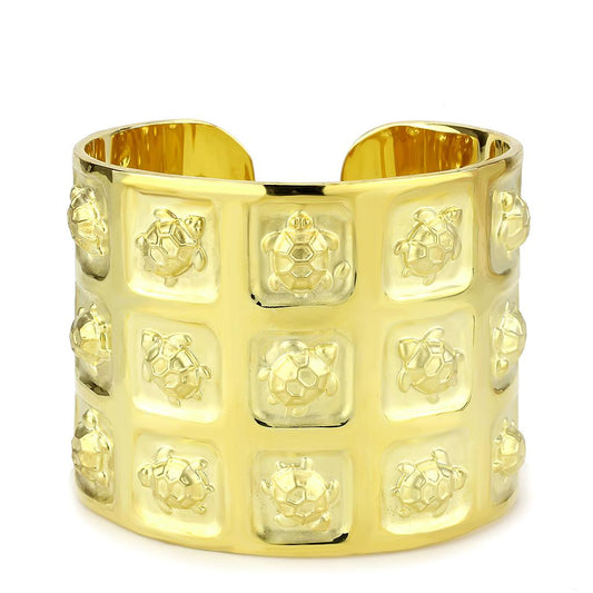 LO4297 - Matte Gold & Gold Brass Bangle with No Stone-1