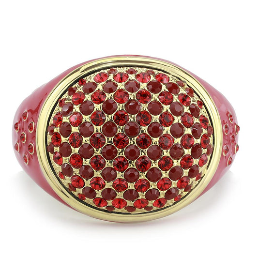 LO4351 - Gold Brass Bangle with Top Grade Crystal in Multi Color-1