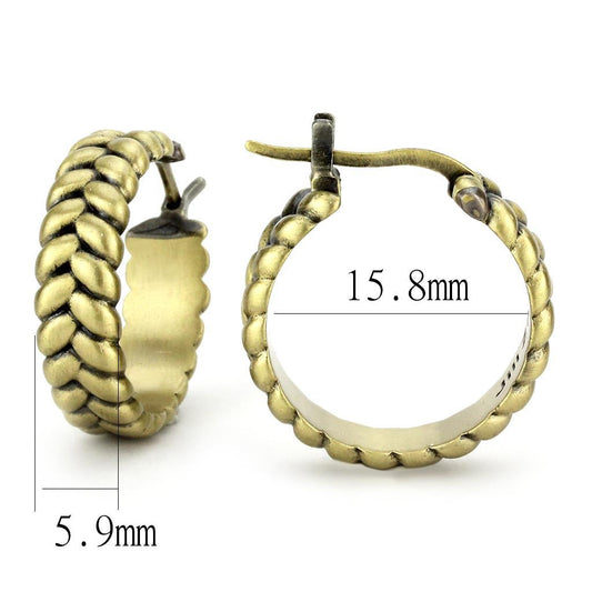 LO4680 - Antique Copper Brass Earrings with No Stone-1