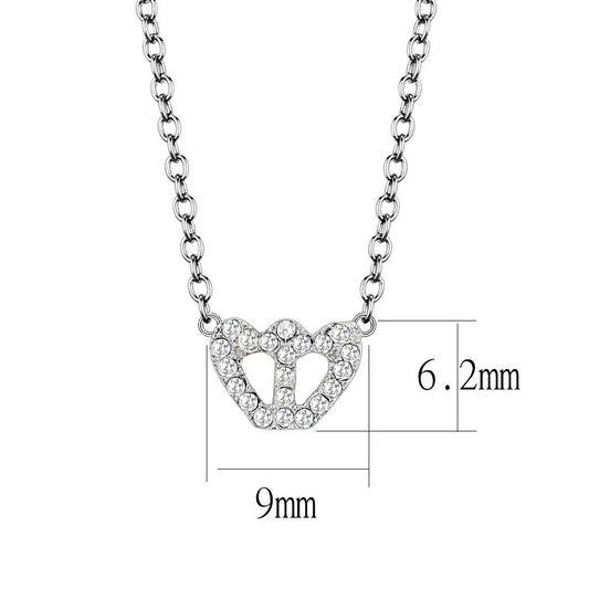 LO4694 - Rhodium Brass Necklace with Top Grade Crystal in Clear-1