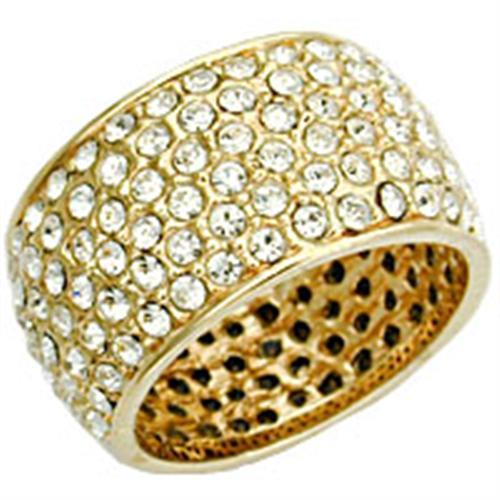 LO91403 - Glod Plated Brass Ring with AAA Grade CZ in Clear-0