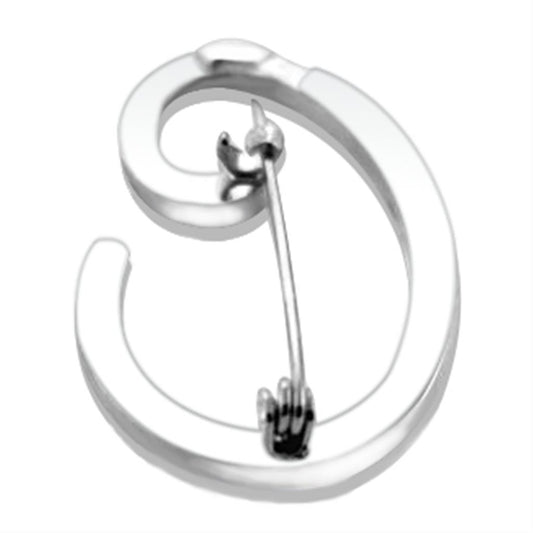 LOA1361 - Rhodium Brass Brooches with Top Grade Crystal in Clear-1