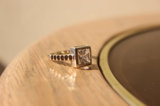 LOAS1387 - Rhodium 925 Sterling Silver Ring with AAA Grade CZ in Clear-1