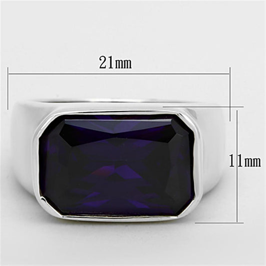 LOS672 - Silver 925 Sterling Silver Ring with AAA Grade CZ in Amethyst-1