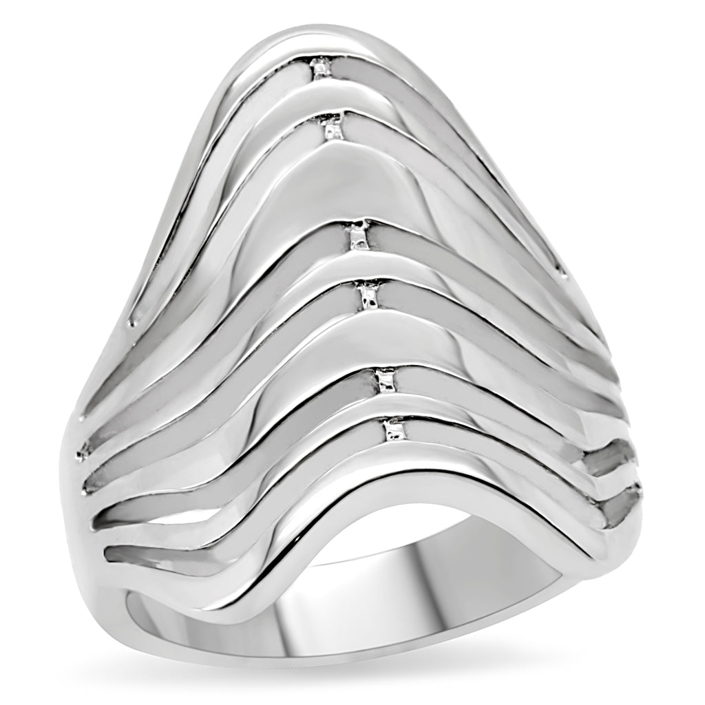 LOTK209 - High polished (no plating) Stainless Steel Ring with No Stone-0