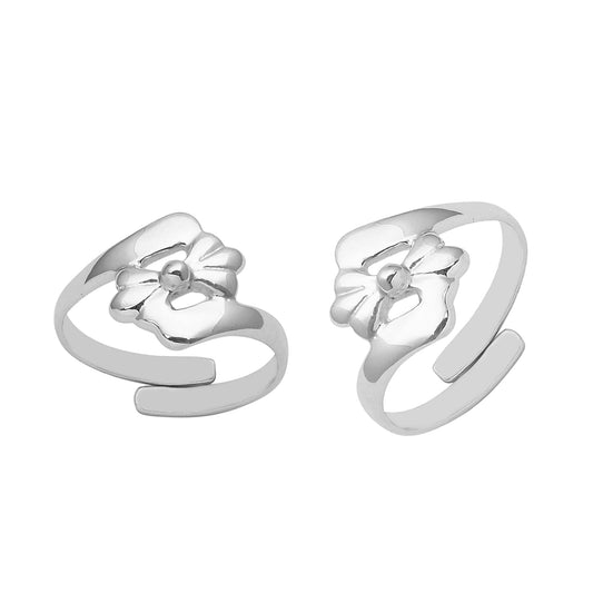 Floral Toe Ring - Sterling Silver-0