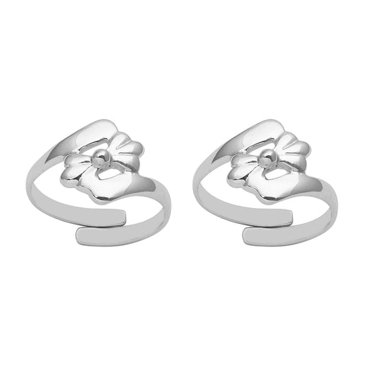 Floral Toe Ring - Sterling Silver-1