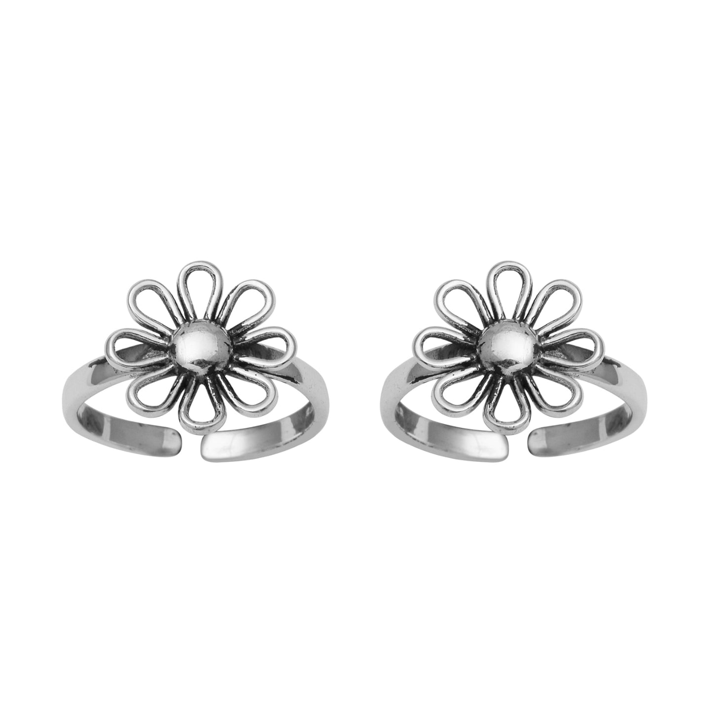 Floral Toe Ring - 925 Sterling Silver-1