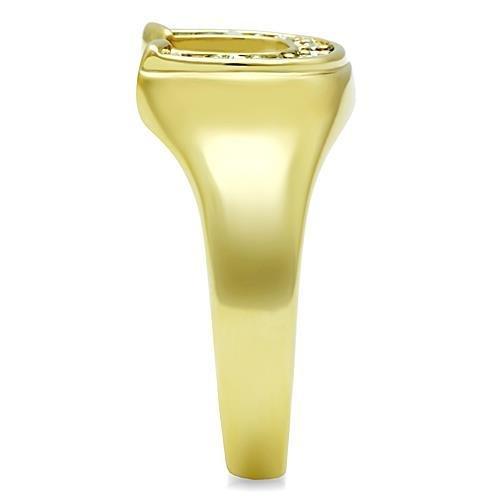 TK10616G - IP Gold(Ion Plating) Stainless Steel Ring with Top Grade Crystal in Clear-3