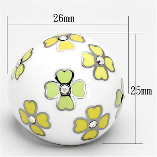 TK1139 - High polished (no plating) Stainless Steel Ring with Top Grade Crystal in Aurora Borealis (Rainbow Effect)-1