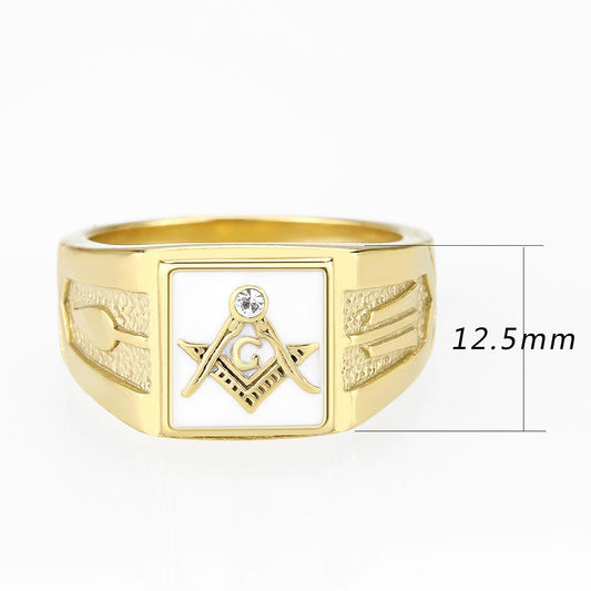 TK1159W - IP Gold(Ion Plating) Stainless Steel Ring with Top Grade Crystal in Clear-1