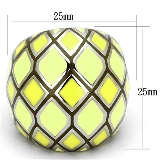 TK1173 - High polished (no plating) Stainless Steel Ring with Epoxy in Multi Color-1