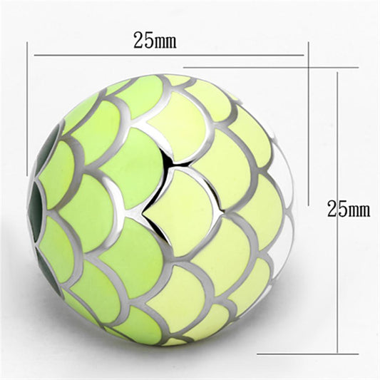 TK1174 - High polished (no plating) Stainless Steel Ring with Epoxy in Multi Color-1