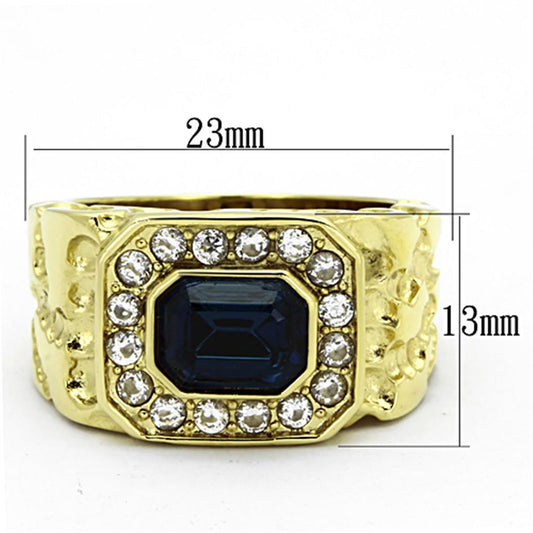 TK1192 - IP Gold(Ion Plating) Stainless Steel Ring with Top Grade Crystal in Montana-1