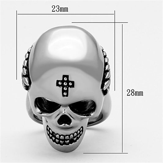 TK1202 - High polished (no plating) Stainless Steel Ring with Epoxy in Jet-1