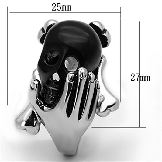 TK1206 - Two-Tone IP Black Stainless Steel Ring with Epoxy in Jet-1