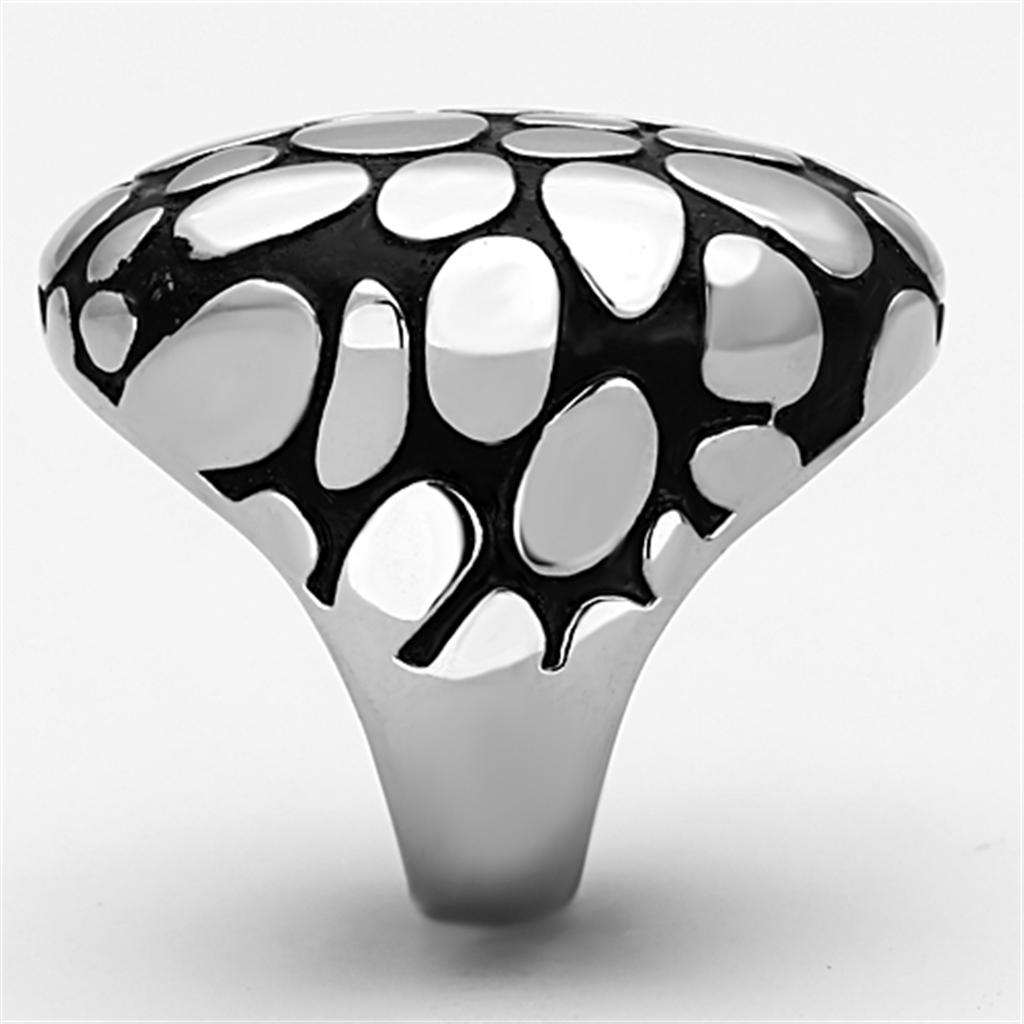 TK1208 - High polished (no plating) Stainless Steel Ring with Epoxy in Jet-3