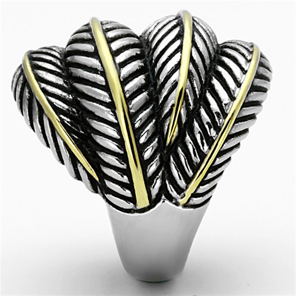 TK1209 - Two-Tone IP Gold (Ion Plating) Stainless Steel Ring with Epoxy in Jet-3