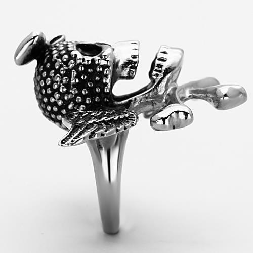 TK1314 - High polished (no plating) Stainless Steel Ring with Epoxy in Jet-4